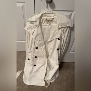 Michael kors white belted rain coat size S